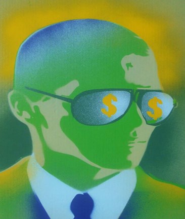 Framed Dollar Bills Green Print