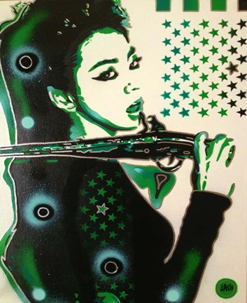 Framed Asia Green Print