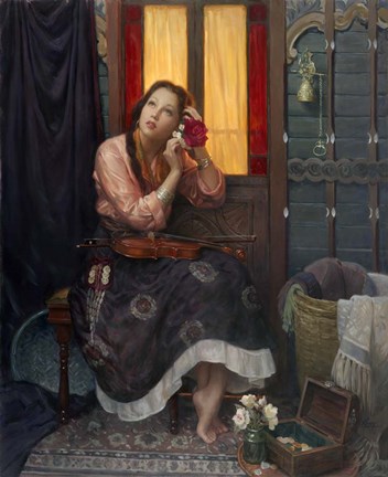 Framed Crimson Rose Print