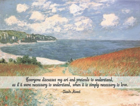 Framed Monet Quote Chemin Dans Les Bles A Pourville Print