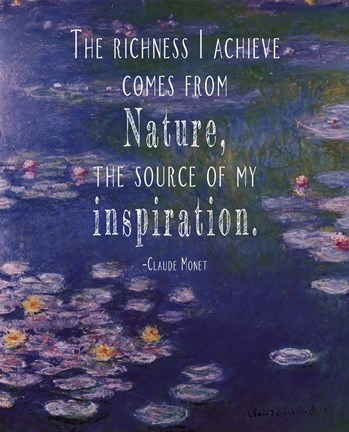 Framed Monet Quote Waterlilies at Giverny Print