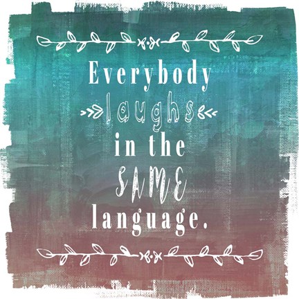 Framed Ombre Everybody Laughs Teal Print