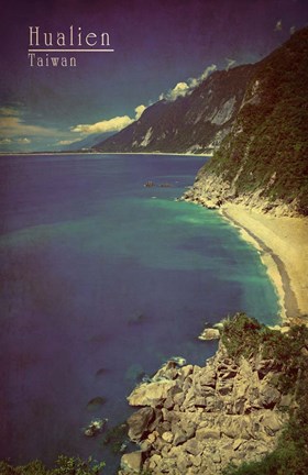 Framed Vintage Hualien Coast, Taiwan, Asia Print