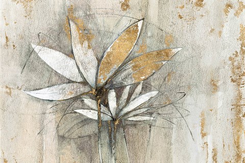 Framed Windflowers Gold Print