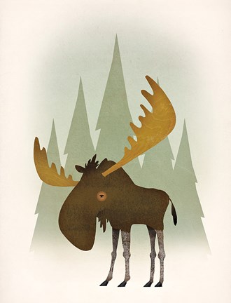 Framed Forest Moose Print