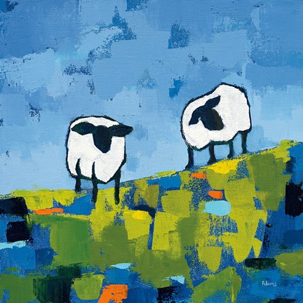 Framed Two Sheep Print