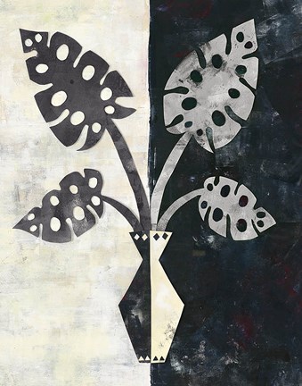 Framed Pretty Palms III Neutral Print