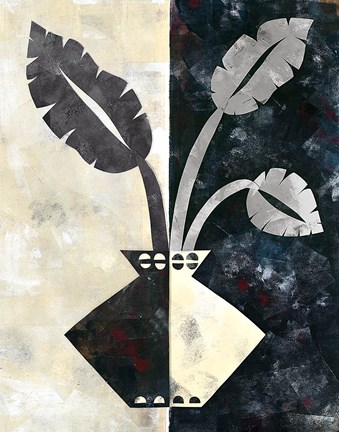 Framed Pretty Palms I Neutral Print