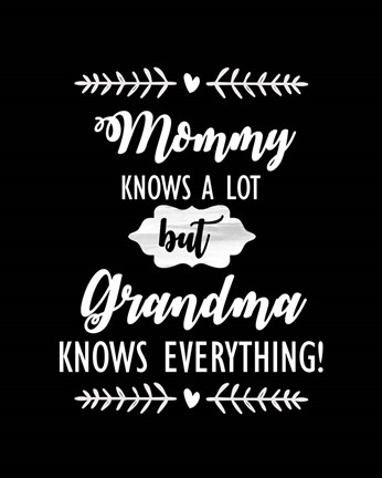 Framed Grandma Knows Everything Print