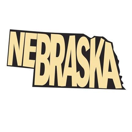 Framed Nebraska Letters Print