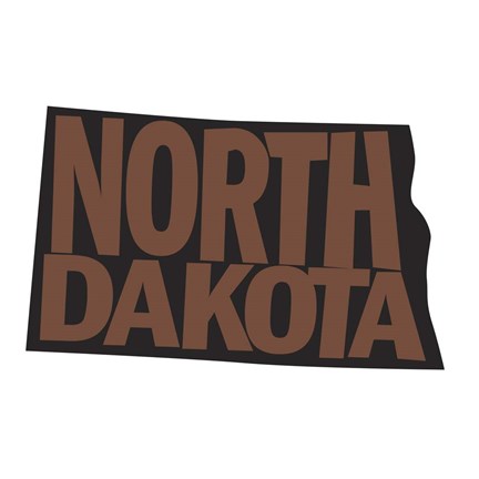Framed North Dakota Letters Print