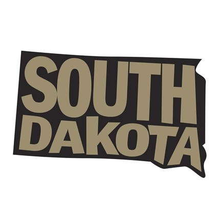 Framed South Dakota Letters Print