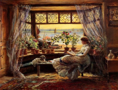 Framed Reading By the Window Hastings Print