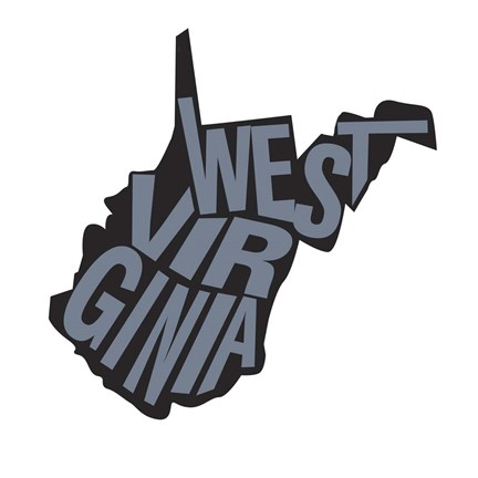 Framed West Virgina Letters Print