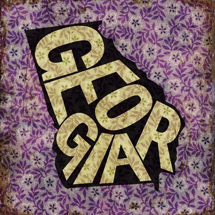 Framed Georgia on Pattern Print