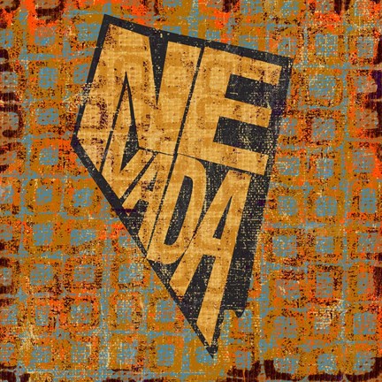 Framed Nevada on Pattern Print