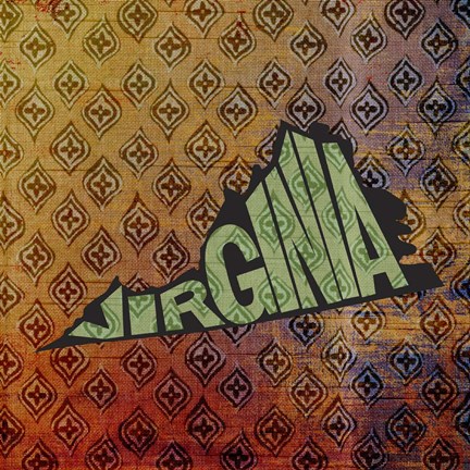 Framed Virginia on Pattern Print