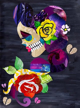 Framed Sad Skull Print