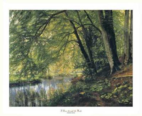 Framed River Through the Woods Print