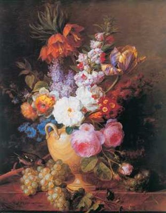 Framed Vase of Flowers Print