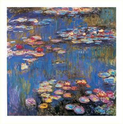 Framed Waterlilies, c.1916 Print