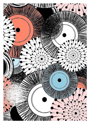 Framed Flowers and Design Print