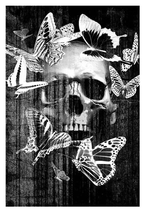 Framed Skull Butterfly Crown Print