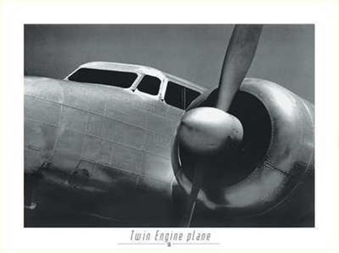 Framed Twin Engine Plane 1942 Print