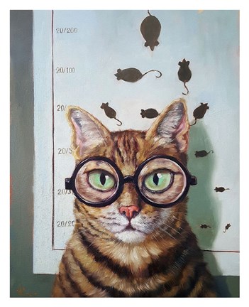 Framed Feline Cat Exam Print