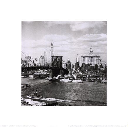 Framed Brooklyn Bridge NYC 1938 Print