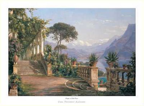 Framed Lodge on Lake Como Print