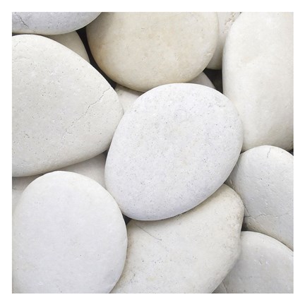 Framed White Pebbles Print