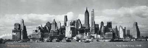 Framed Manhattan Skyline, NYC, c.1940 Print
