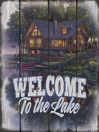 Framed Welcome to the Lake Print