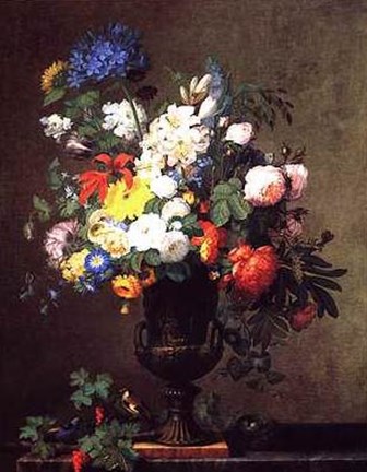 Framed Vase of Flowers Print