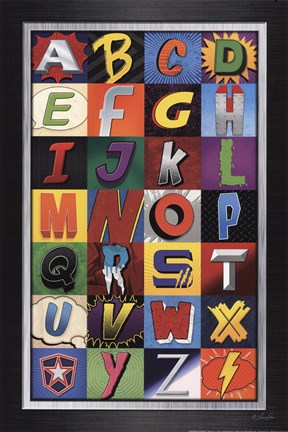 Framed Superhero Alphabet Print