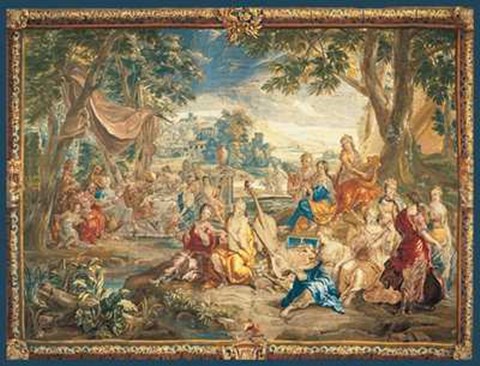 Framed 18th century - Brussels Tapestry Size 52x38.25 Print