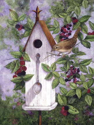 Framed Wren House Print