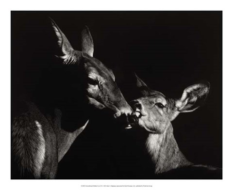 Framed Scratchboard Mother Love #2 Print