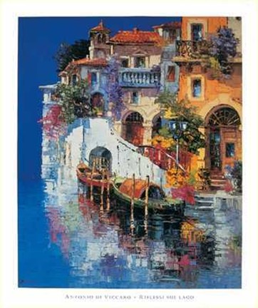 Framed Antonio Di viccaro - Riflessi Sul Lago Size 23.75x31.5 Print