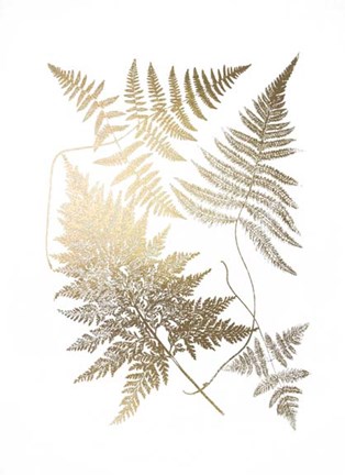 Framed Gold Foil Ferns III Print