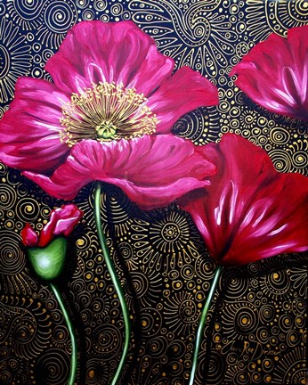 Framed Red Poppies Print