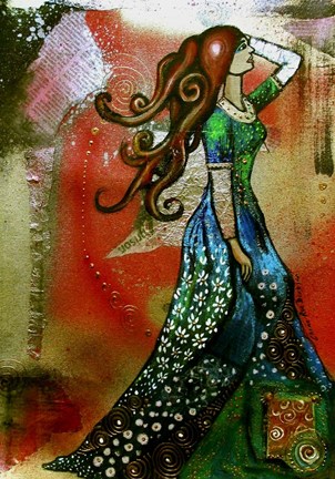 Framed Patchwork Girl Print