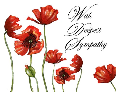 Framed With Deepest Sympathy Bereavement Poppies Print