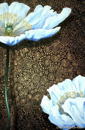 Framed White Poppies Print