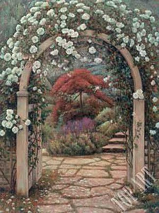Framed Archway to the Garden Print