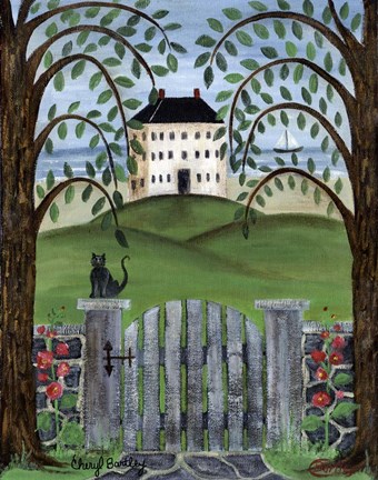 Framed Ocean House Cat Print