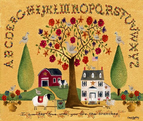 Framed I am the True Vine Lang Print