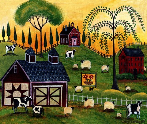 Framed Sunrise Pastures Lang Print