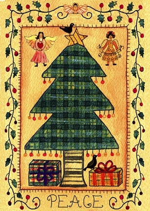 Framed Peace Bless Us Tree Print